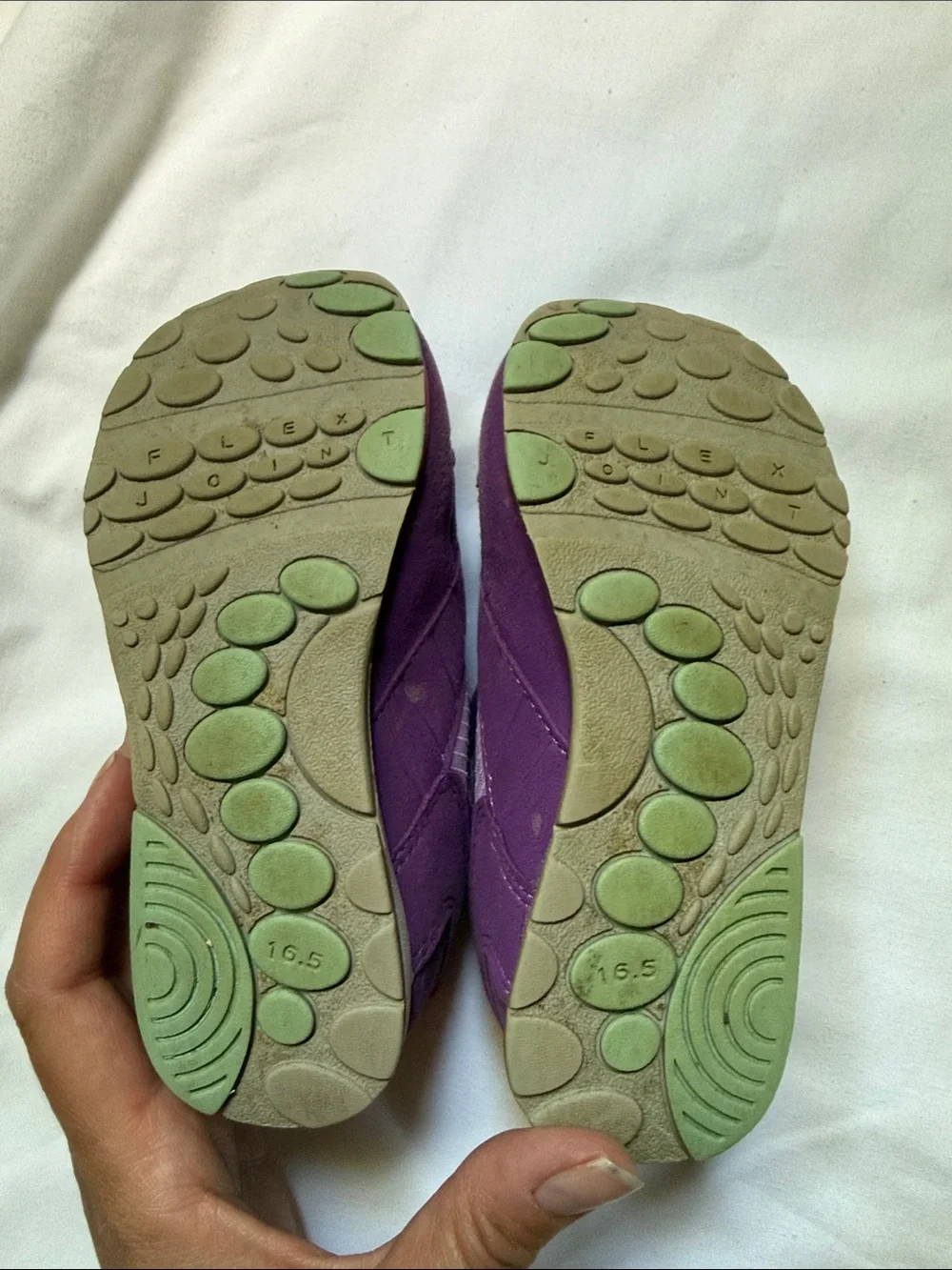 Tsukihoshi Purple Kids Sneakers with Mint Lining and Pink Pull Tabs - Velcro. 9